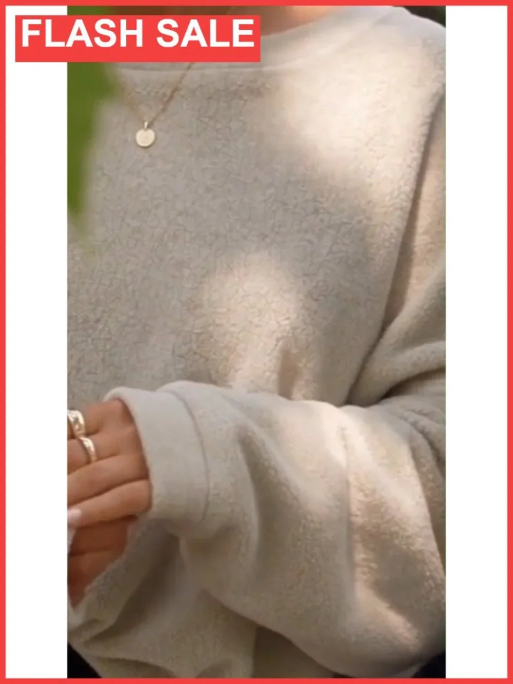 Womens Oversized Polar Fleece Sweatshirt Fuzzy Crewneck Pullover Fall Top